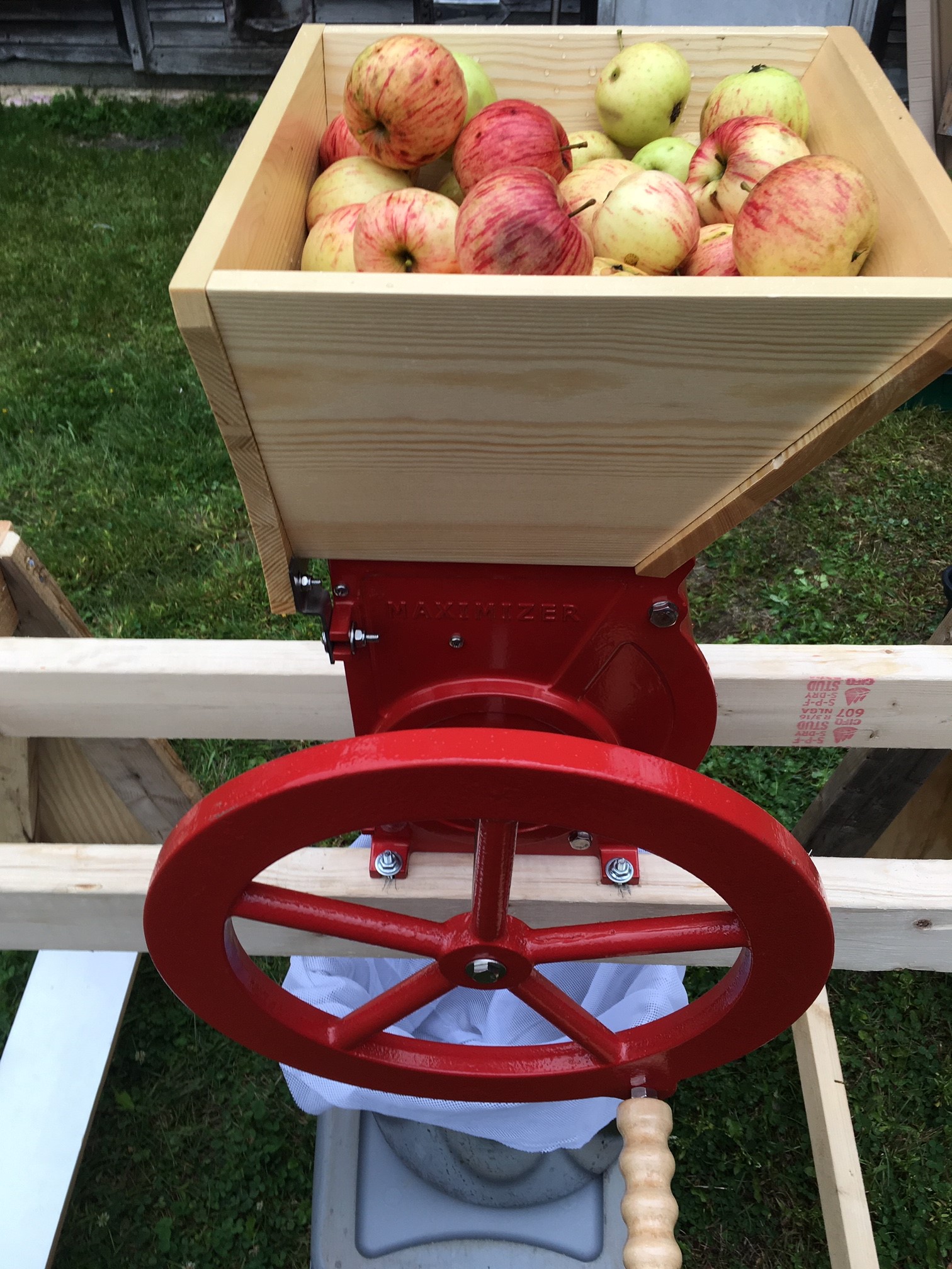 Apple harvest and cider pressing